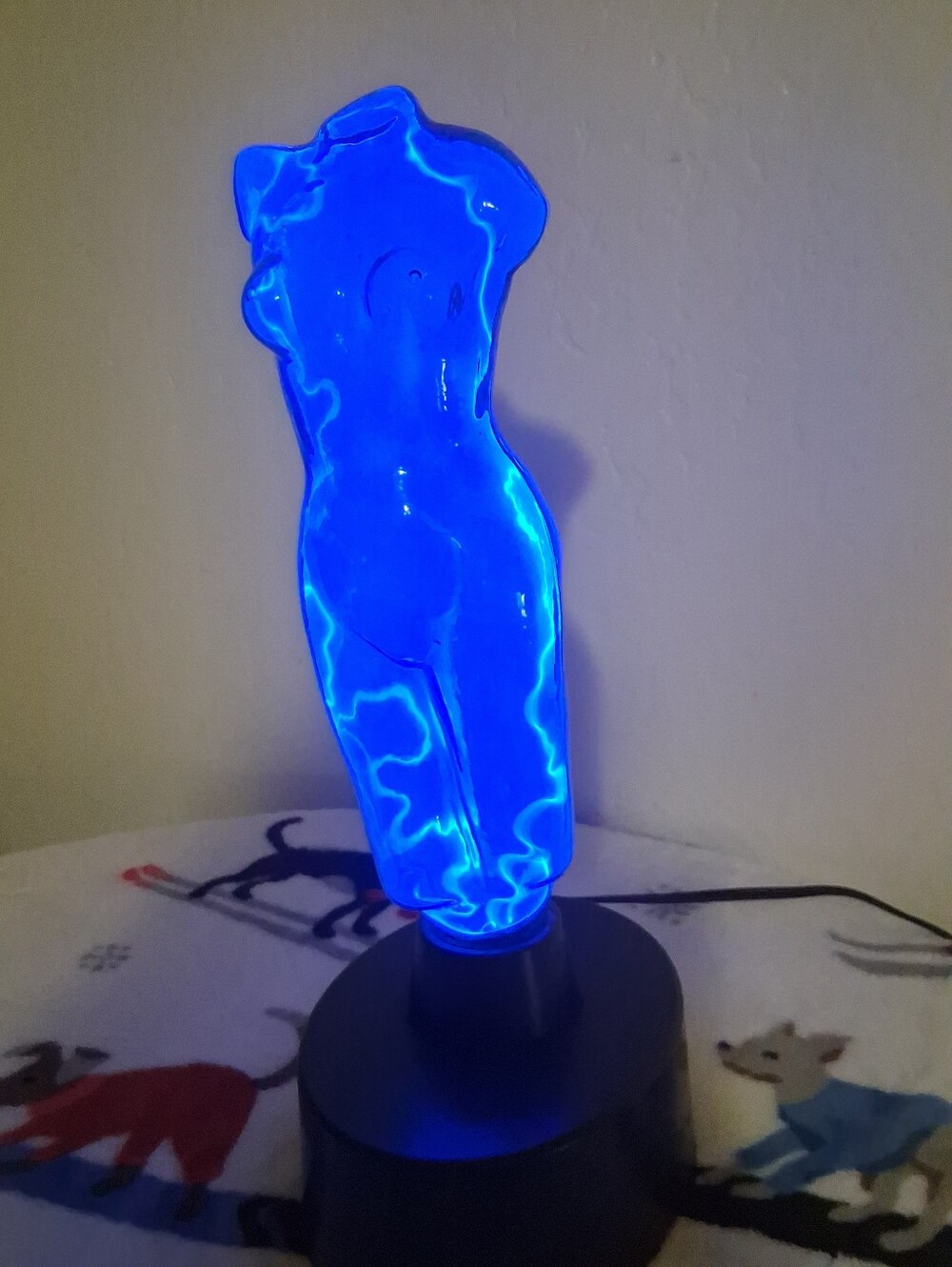 Blue Female Torso LED Art Lamp - Modern Home Accent